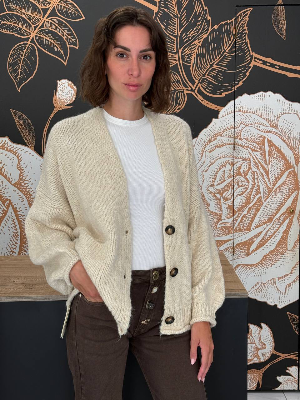 Cardigan tre bottoni calce - Haveone