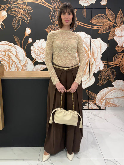 Maglia in pizzo beige chiaro - HAVEONE