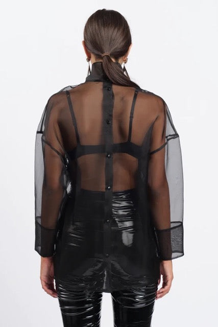 Camicia cloud in organza nera