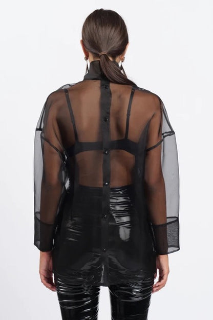 Camicia cloud in organza nera