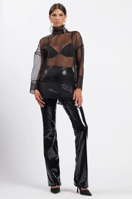 Camicia cloud in organza nera