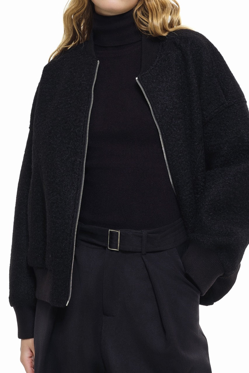 Bomber nero cerniera