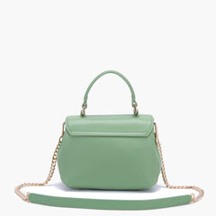 Borsa a mano Grace logo strass pistacchio - La Carrie