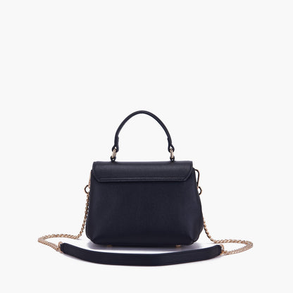 Borsa a mano Grace logo strass nera - La Carrie