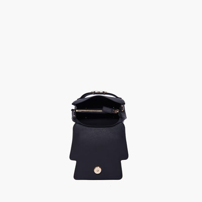 Borsa a mano Grace logo strass nera - La Carrie