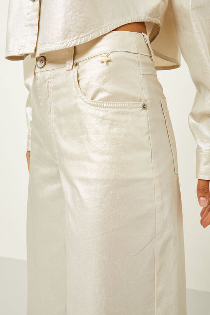 Pantalone ampio metallizzato