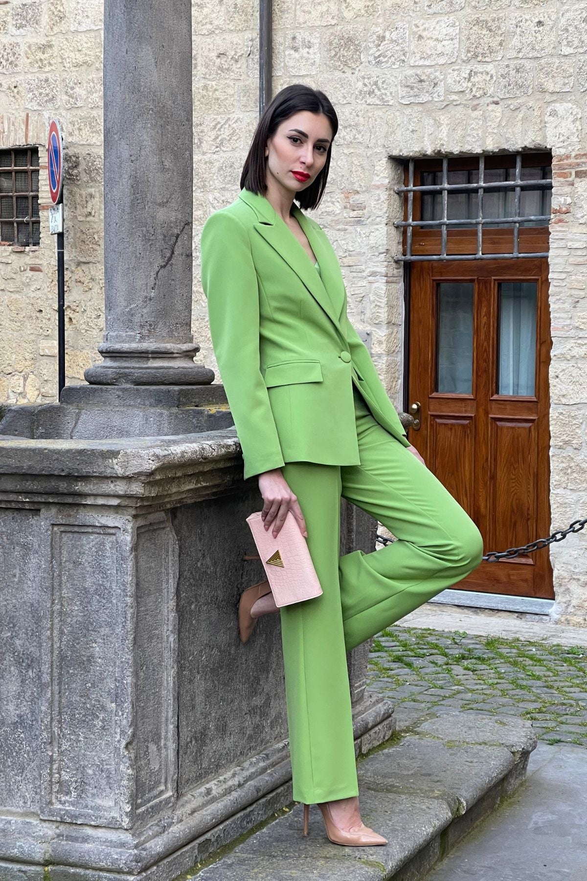 Pantalone palazzo avocado - Silence Limited