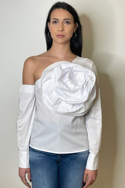 Camicia con fiore bianca - Kontatto