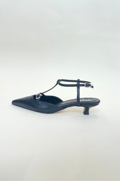 Slingback nera con cinturino alla caviglia - Ovyè