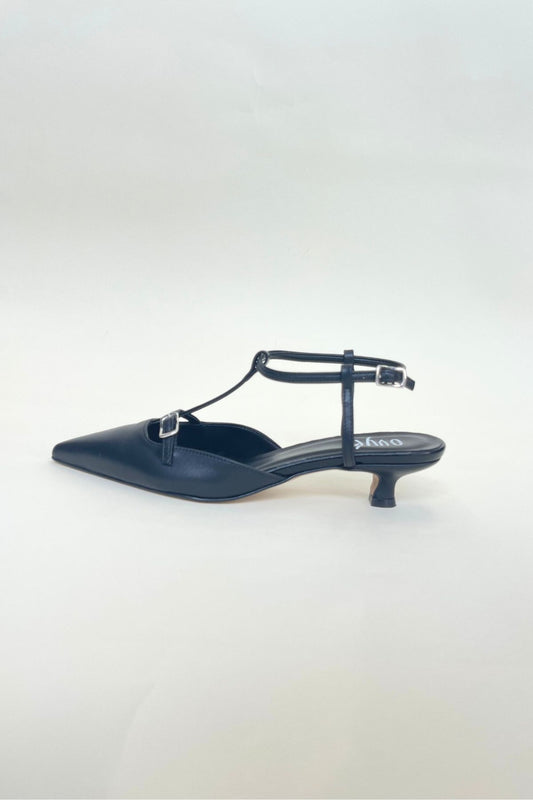 Slingback nera con cinturino alla caviglia - Ovyè