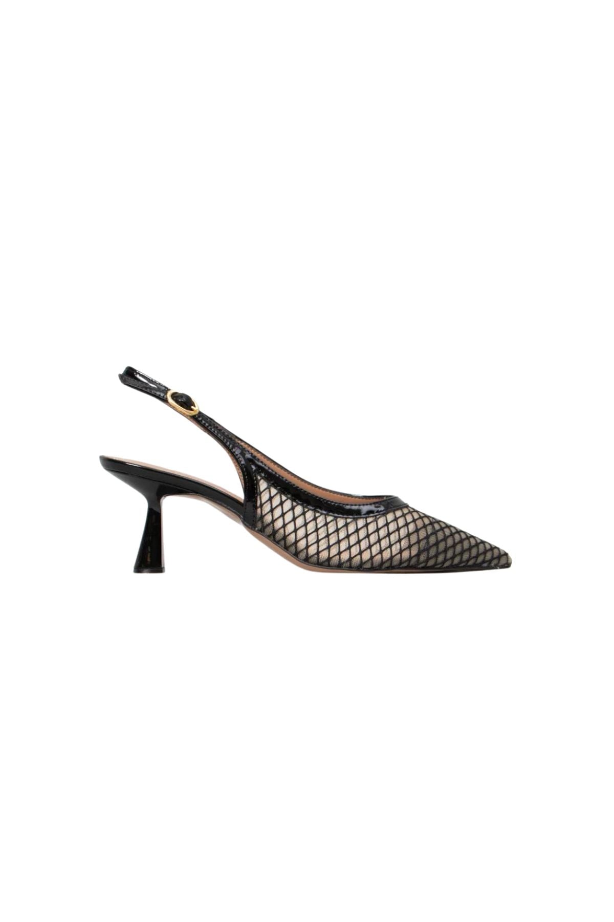 Slingback nera a rete con punta - Ovye