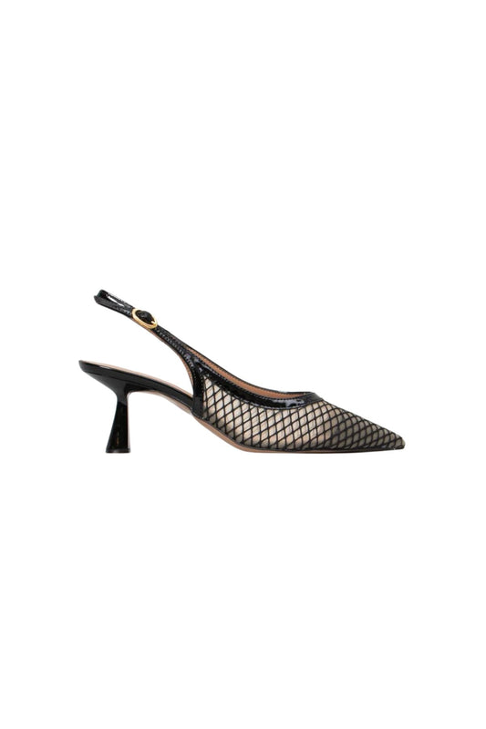 Slingback nera a rete con punta - Ovye