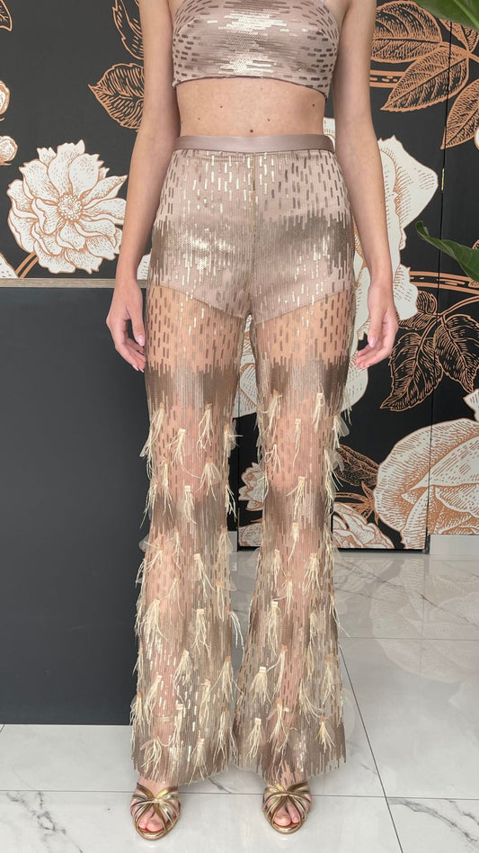 Pantalone plume paillettes - Silent