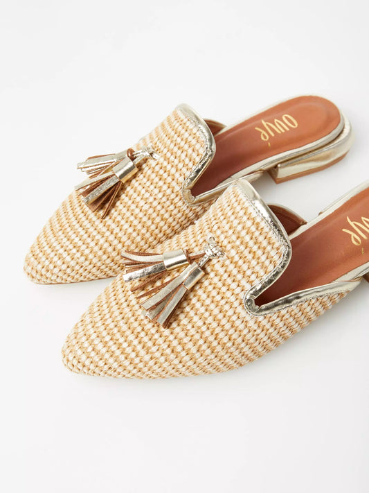 Mules in raffia oro - Ovye