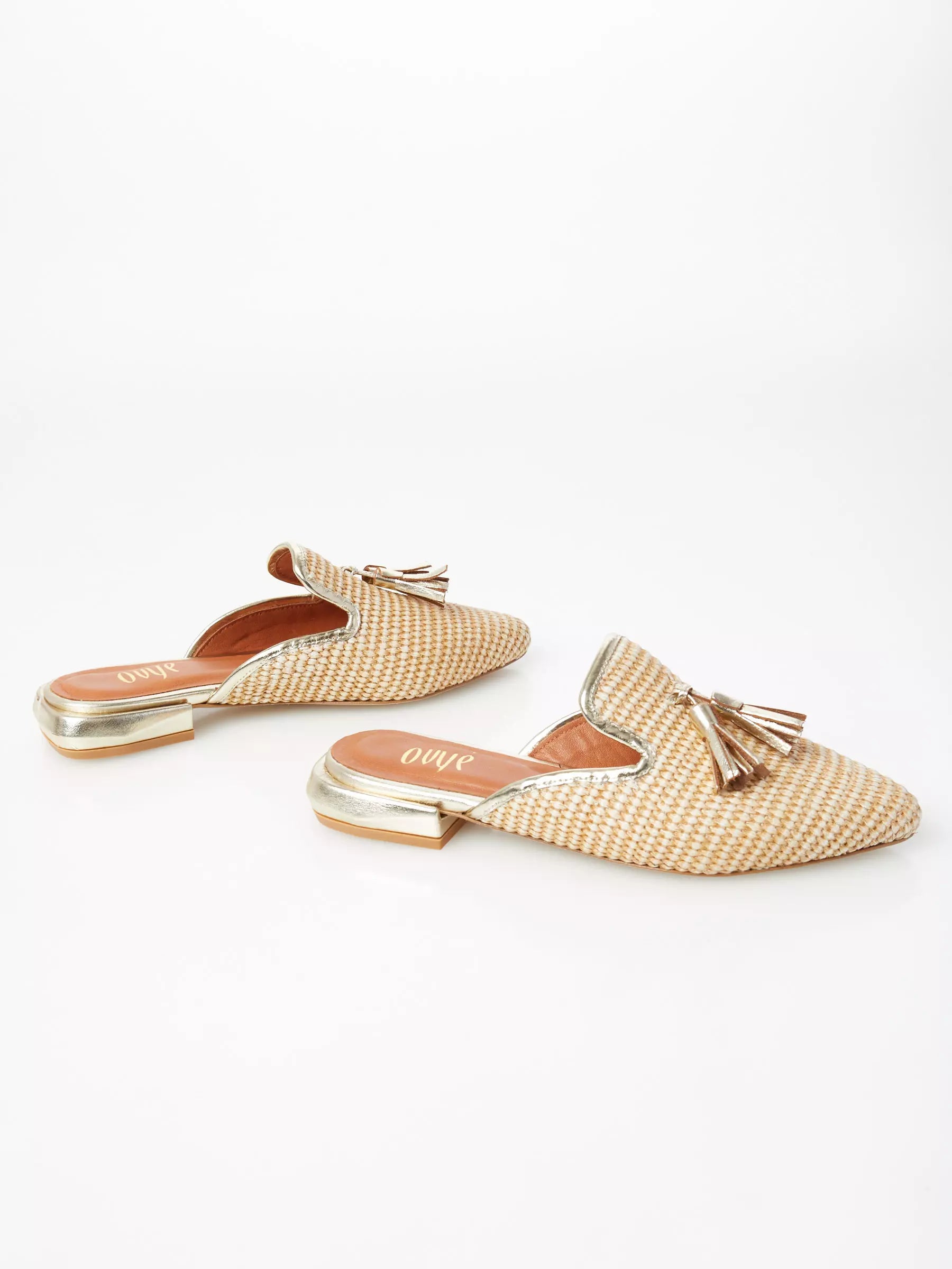 Mules in raffia oro - Ovye