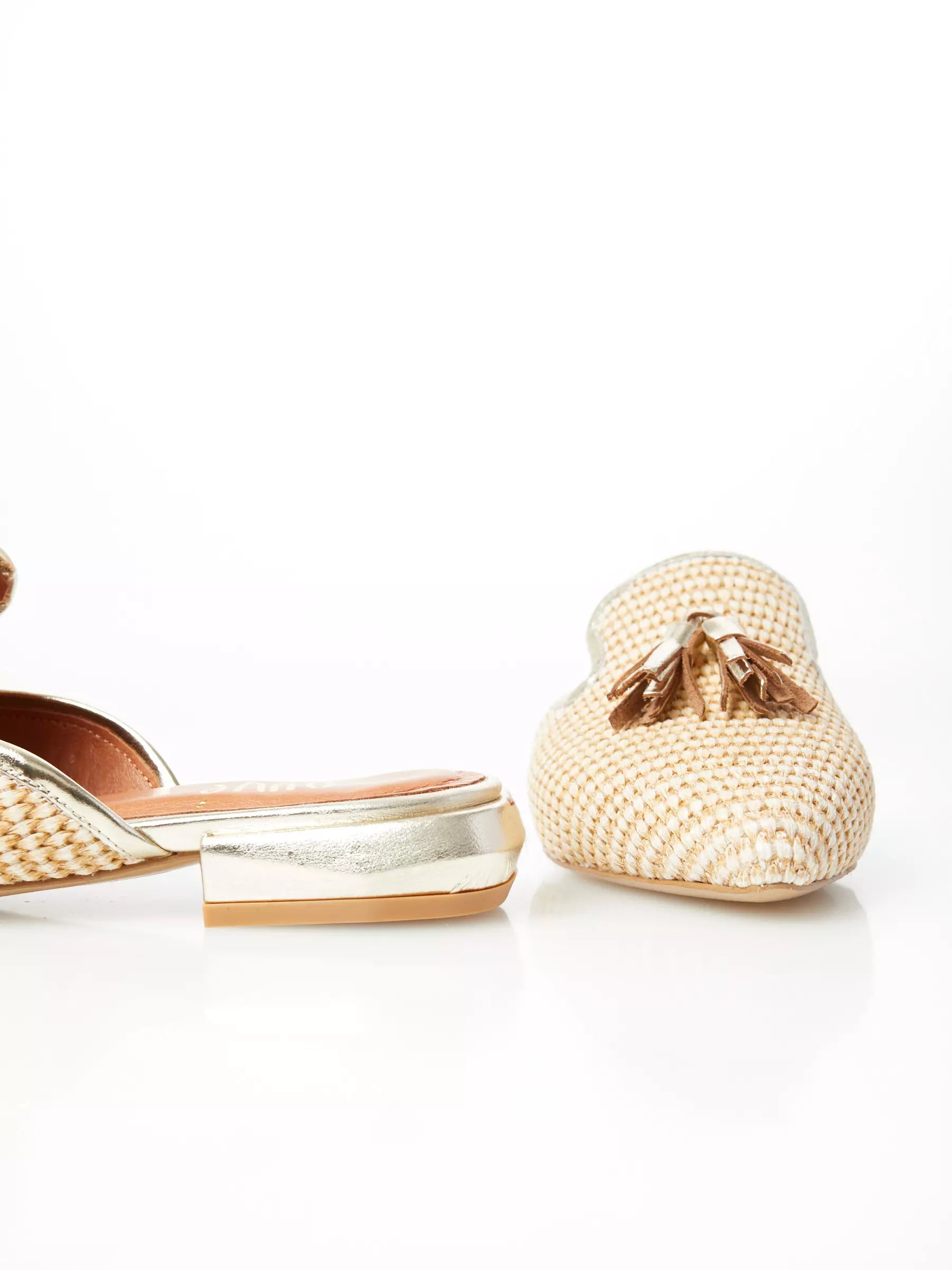 Mules in raffia oro - Ovye