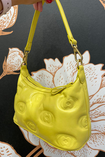 Borsa a spalla logo small yellow - La Carrie