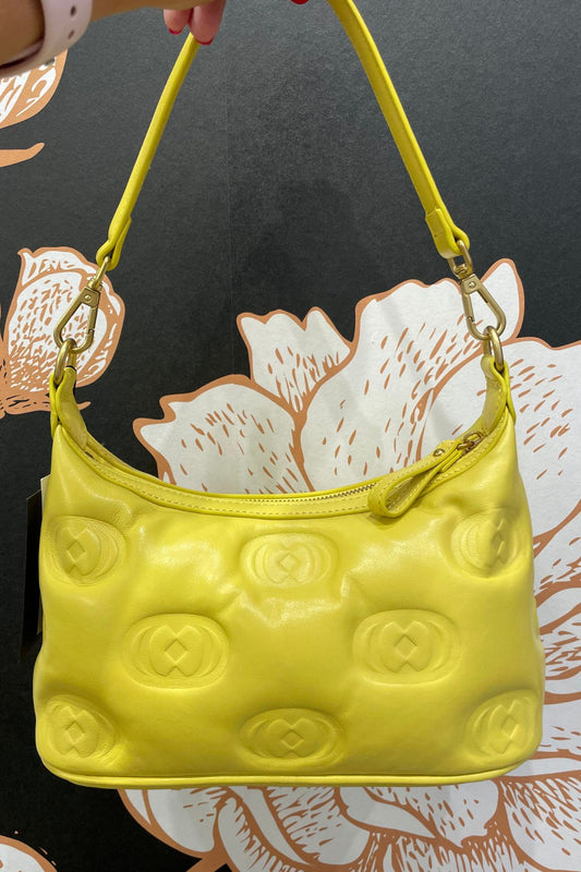 Borsa a spalla logo small yellow - La Carrie