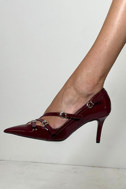 Decolletè bordeaux con  fibbie - Divine Follie