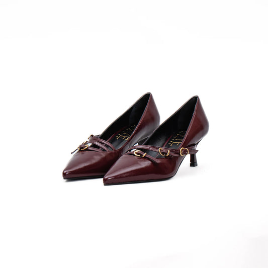 Decollete in pelle con 3 fibbie Ovye