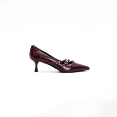 Decollete in pelle con 3 fibbie Ovye