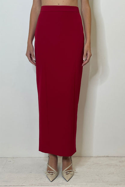 Gonna tubino rossa con spacco dietro - Silence Limited