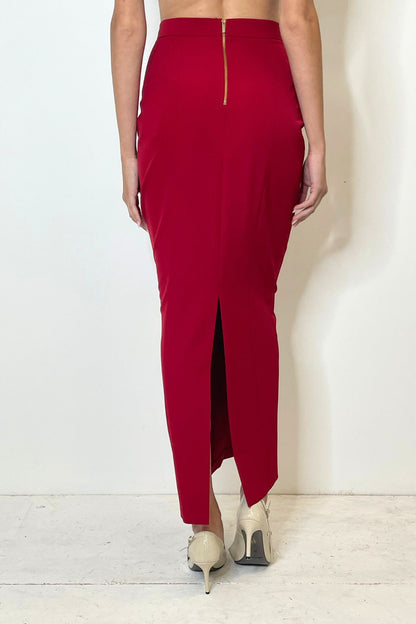 Gonna tubino rossa con spacco dietro - Silence Limited
