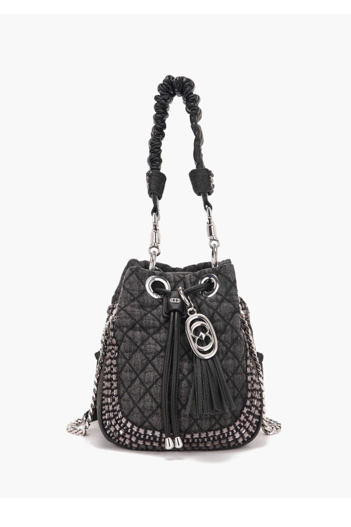 Secchiello in tessuto jeans Star Black - La Carrie