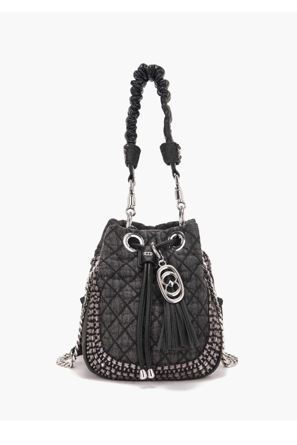 Secchiello in tessuto jeans Star Black - La Carrie
