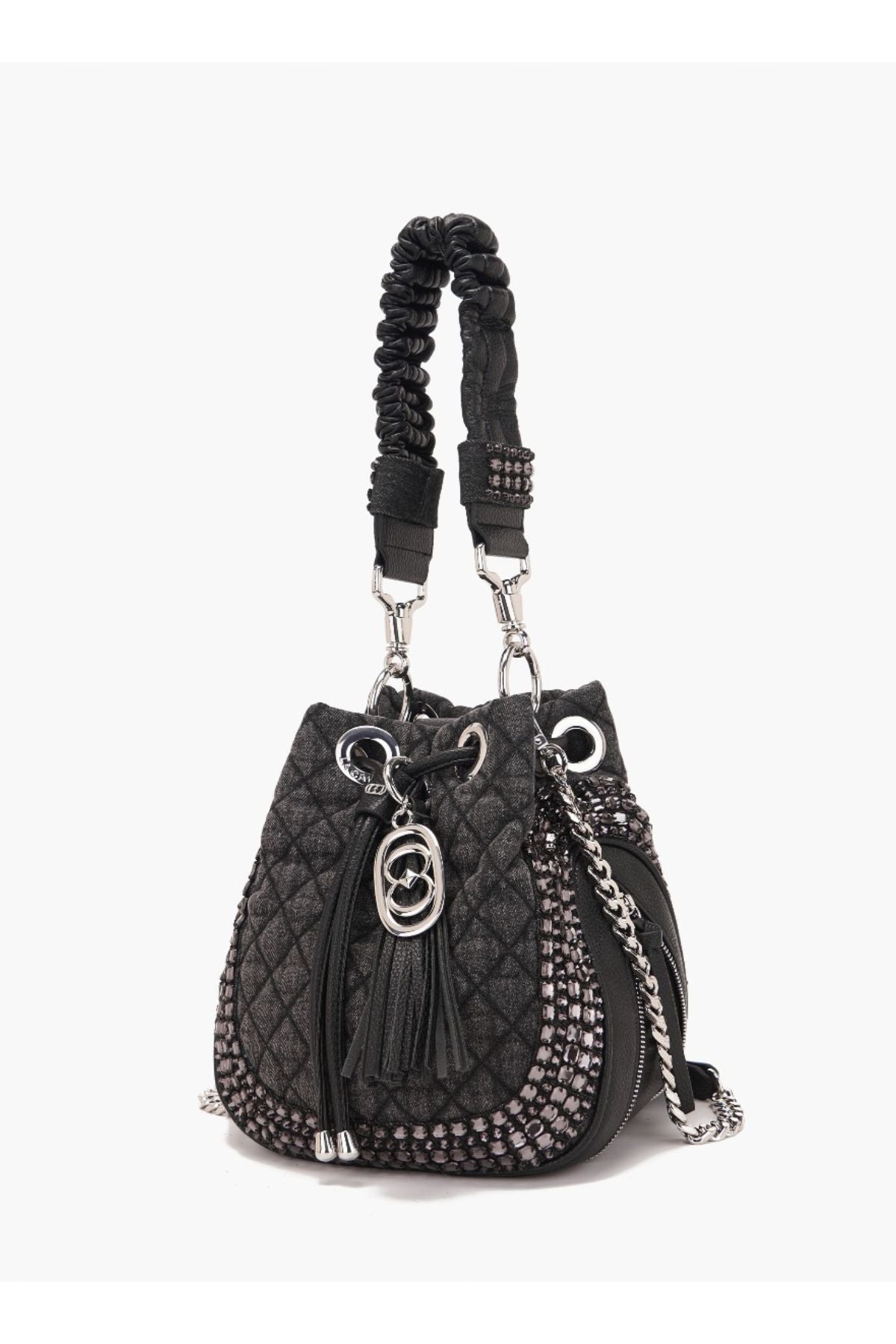 Secchiello in tessuto jeans Star Black - La Carrie