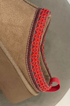 Sabot in pelle scamosciata con plateau taupe - Ovyè
