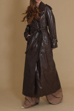 Trench doppio petto cioccolato  - Silence Limited