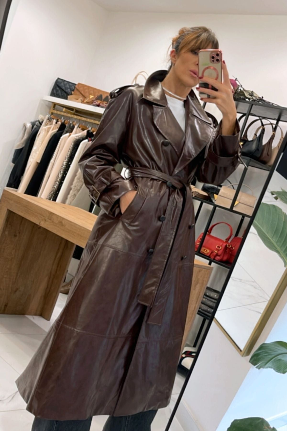 Trench doppio petto cioccolato  - Silence Limited
