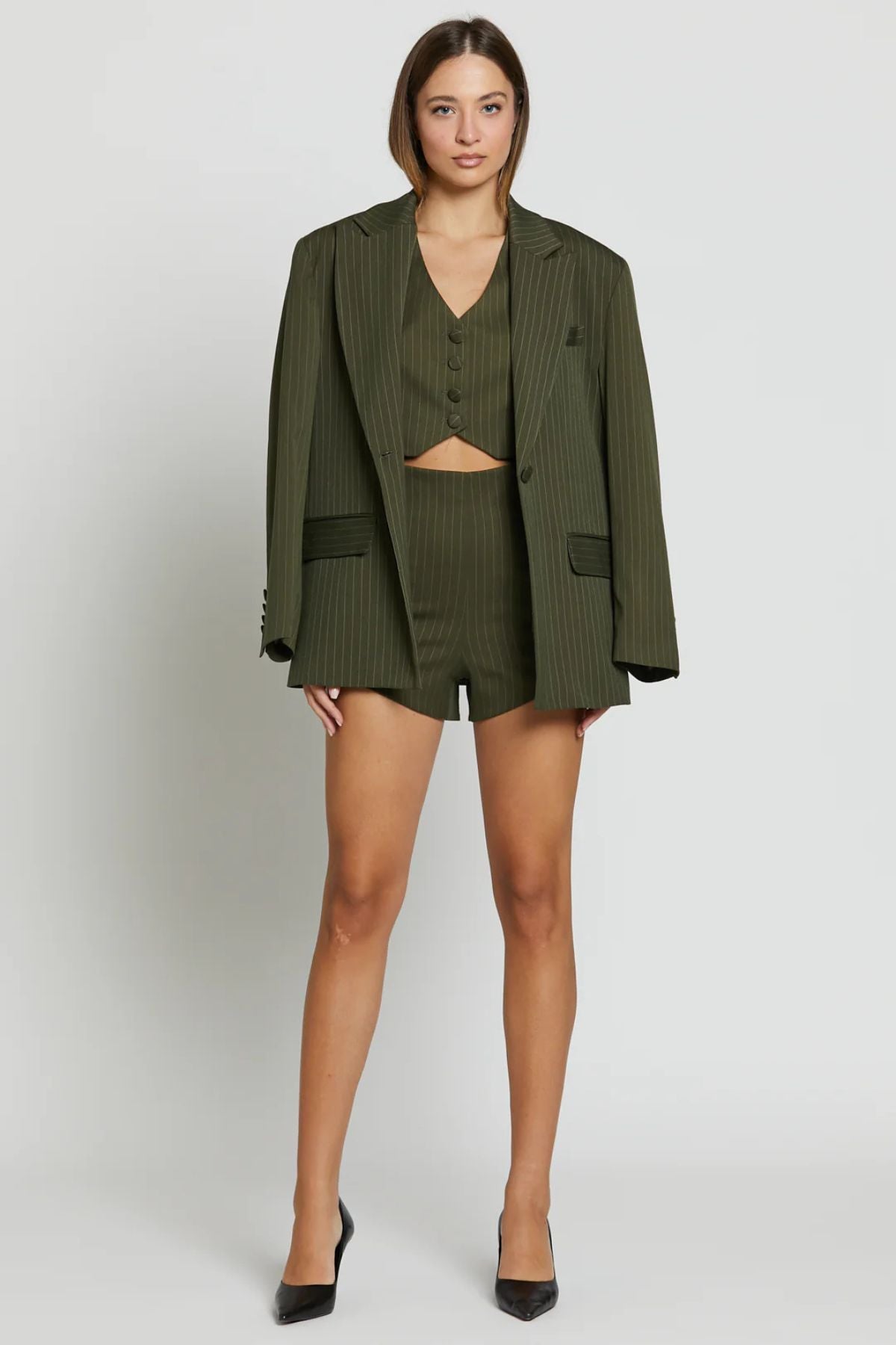Stripe short militare gessato - Silence Limited