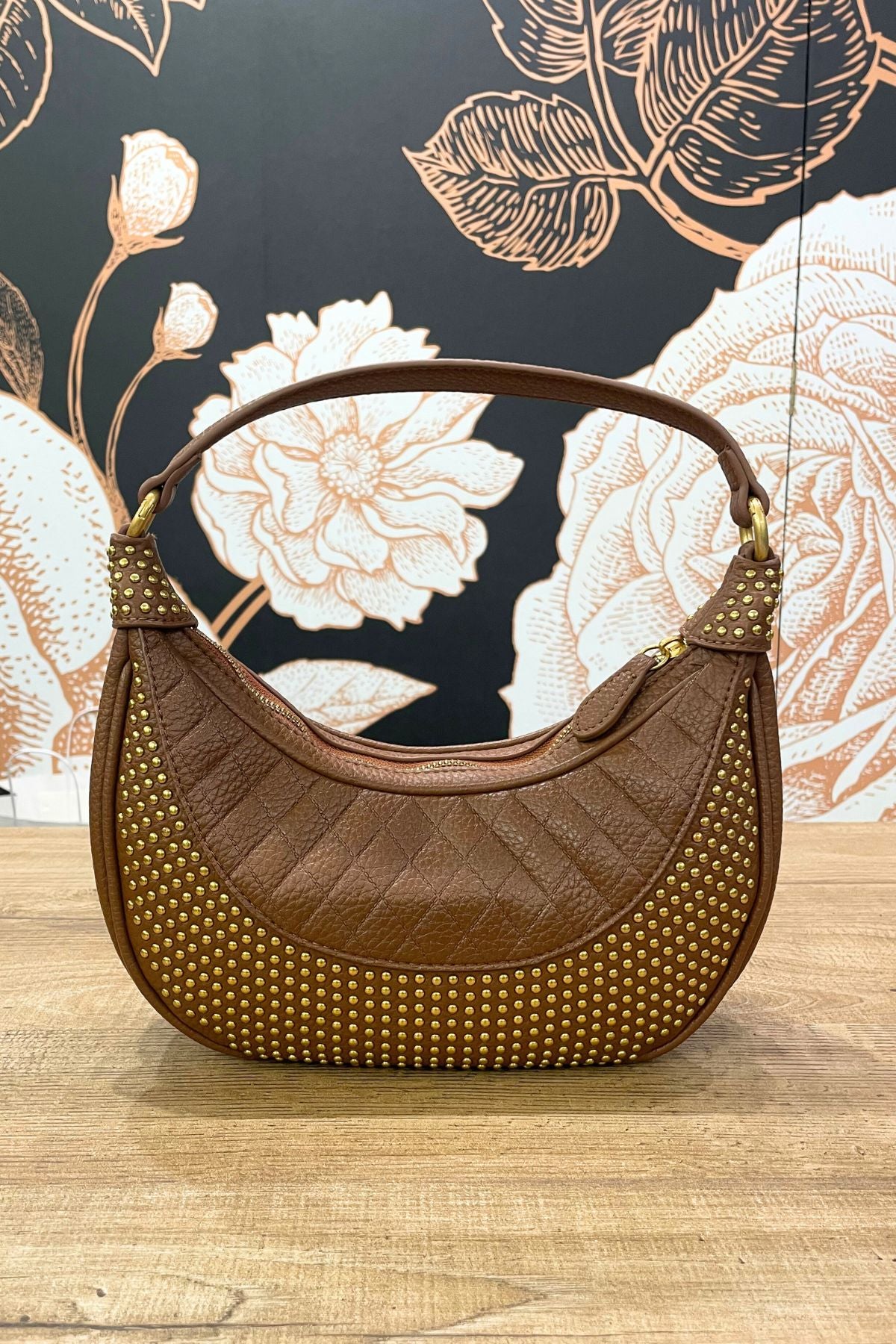 Borsa mezzaluna Waves cuoio - La Carrie