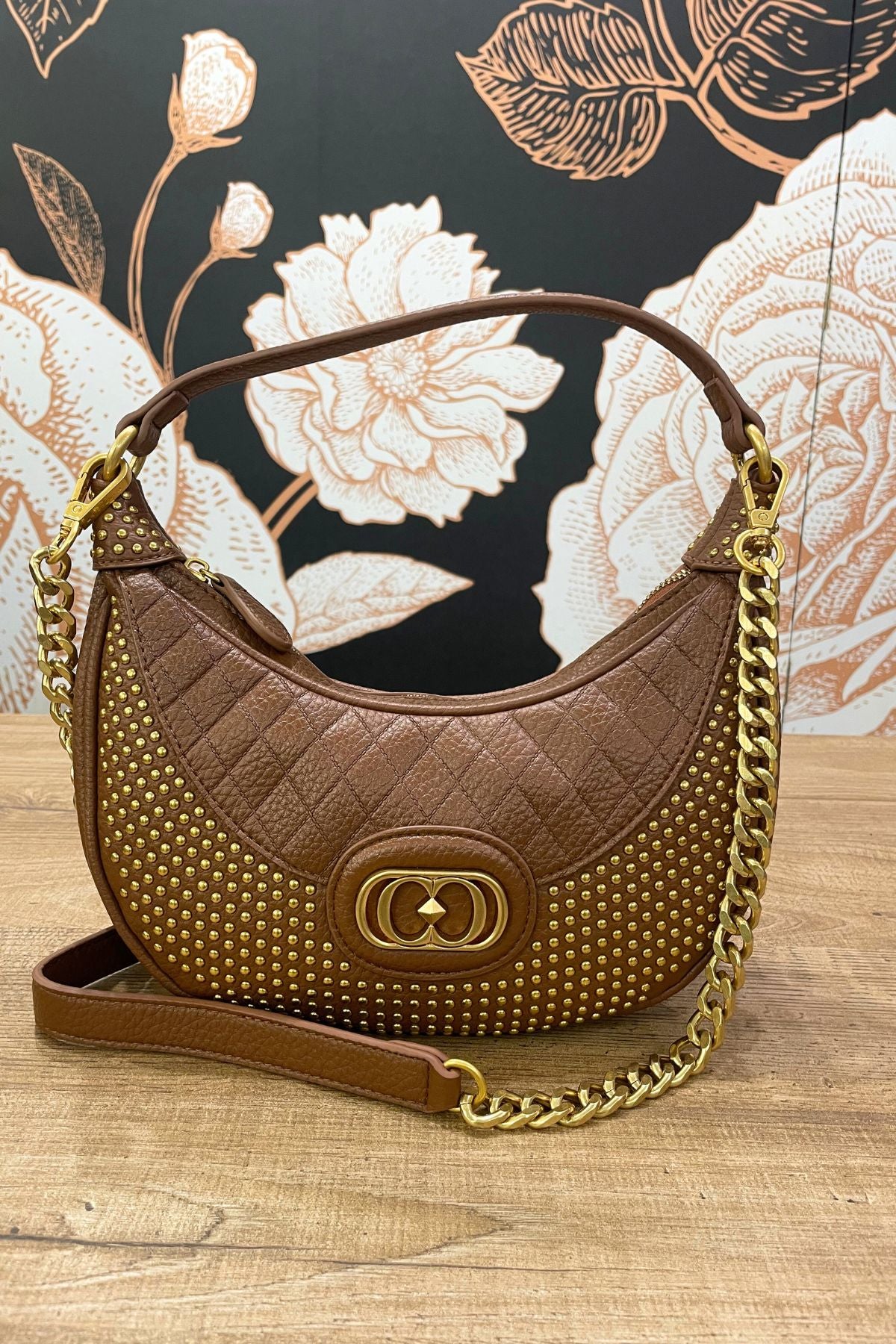 Borsa mezzaluna Waves cuoio - La Carrie