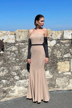 Abito sirena beige-nero