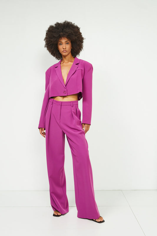 Pantalone a palazzo con pinces - SOUVENIR