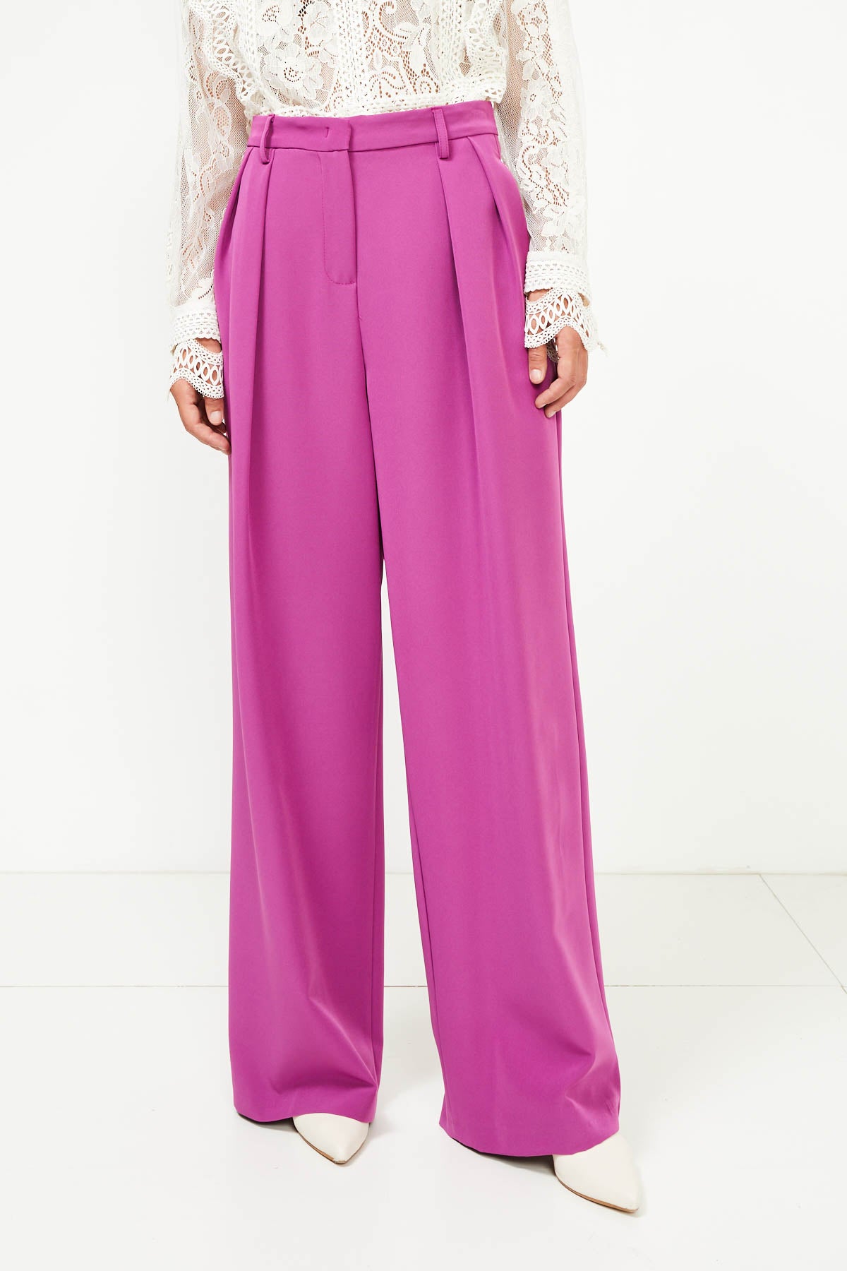 Pantalone a palazzo con pinces - SOUVENIR