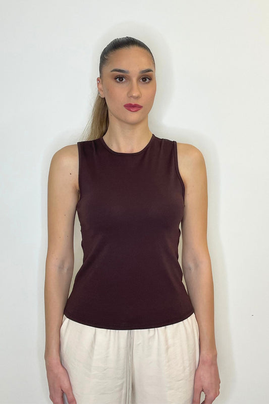 Top con scollo sulla schiena moro - Kontatto
