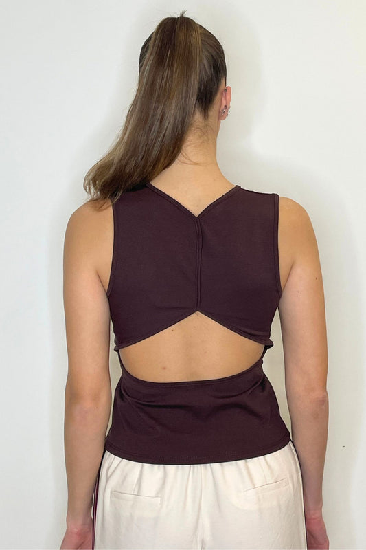 Top con scollo sulla schiena moro - Kontatto