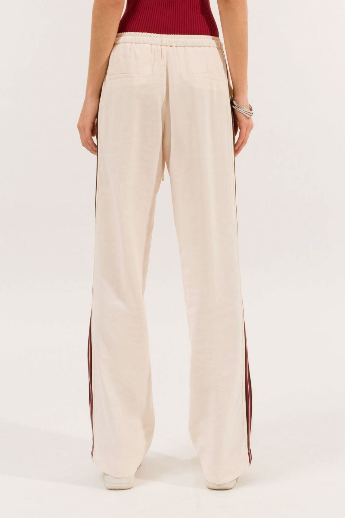 Pantalone con bande laterali  crema - Kontatto