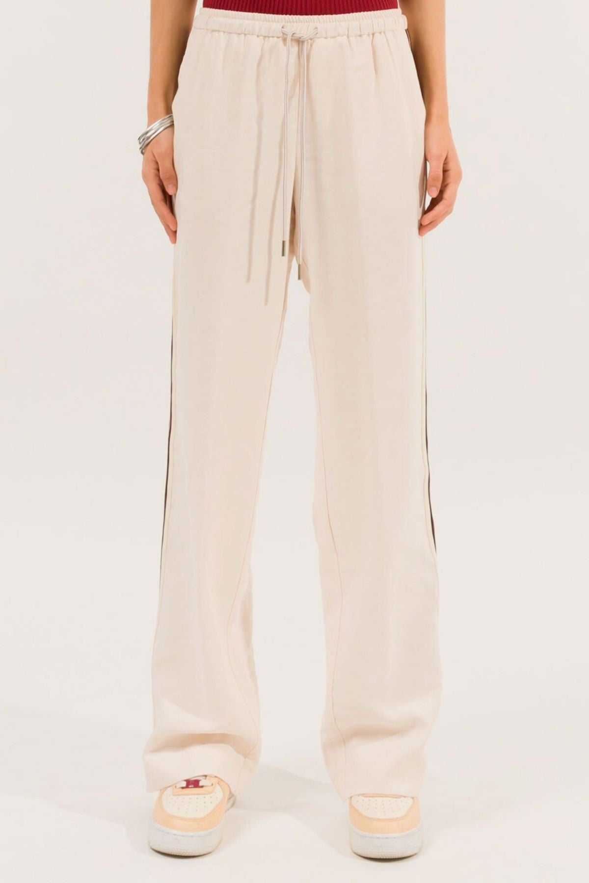 Pantalone con bande laterali  crema - Kontatto