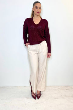 Maglia scollo a V lurex ribes - Kontatto