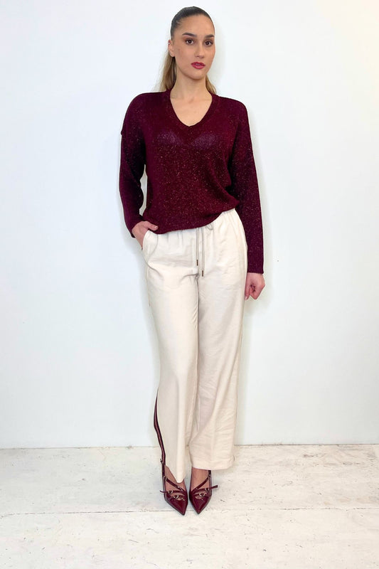 Maglia scollo a V lurex ribes - Kontatto