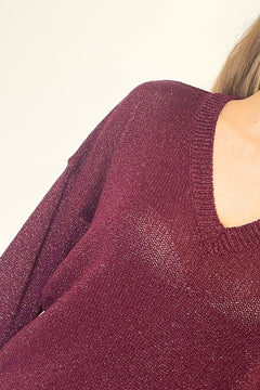 Maglia scollo a V lurex ribes - Kontatto