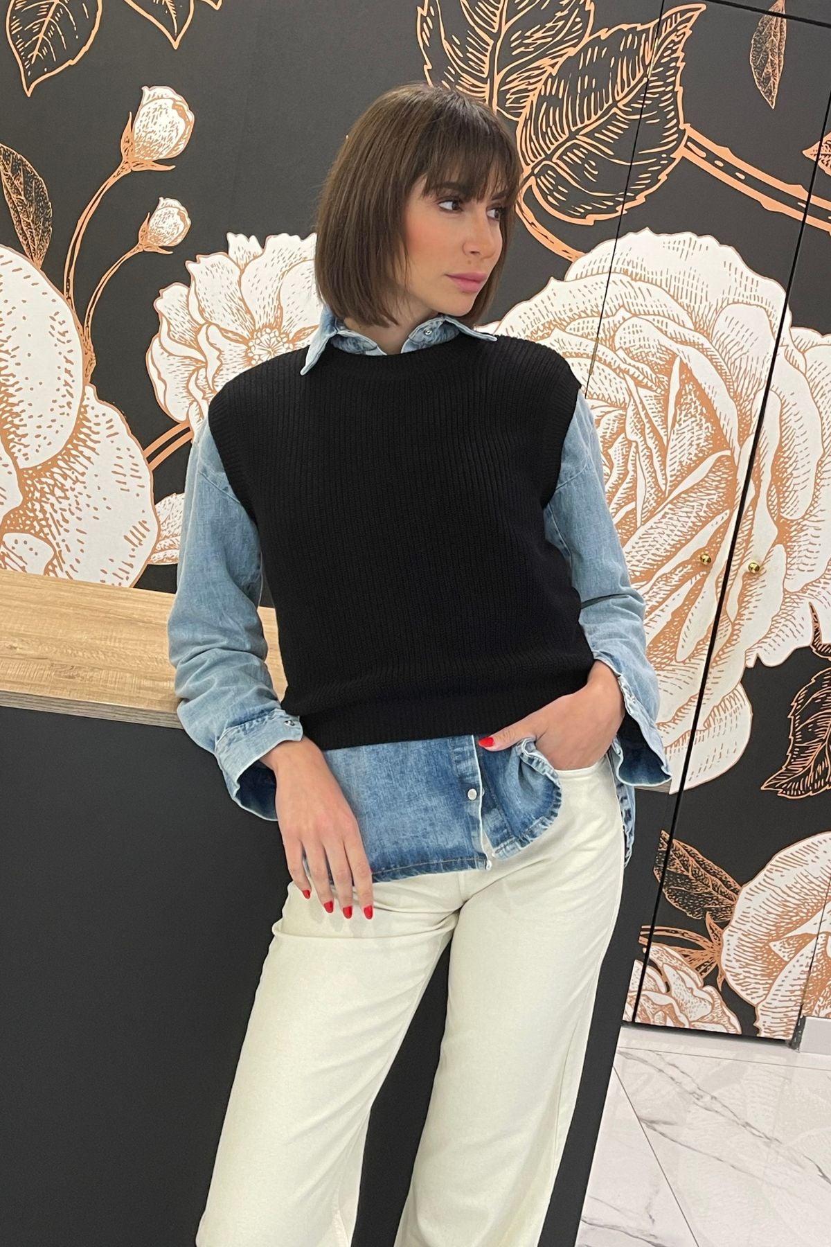 Gilet in maglia nero - Kontatto