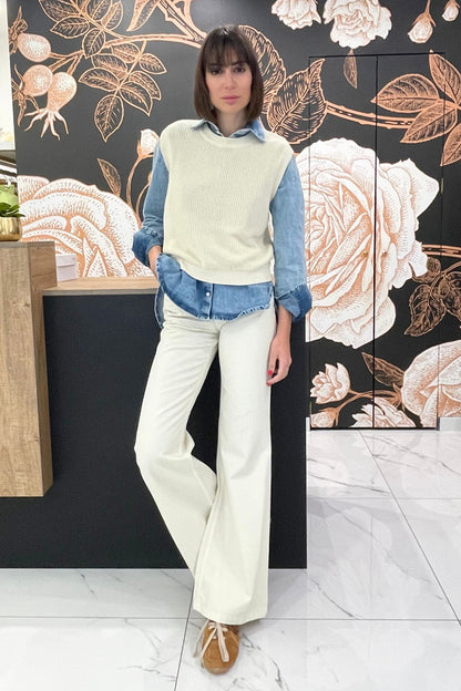 Gilet in maglia crema - Kontatto
