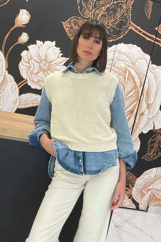Gilet in maglia crema - Kontatto