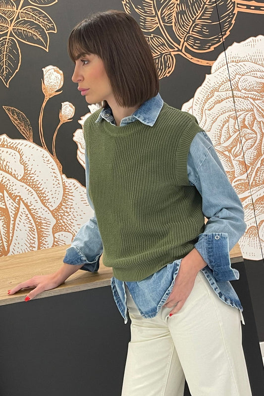 Gilet in maglia verde - Kontatto
